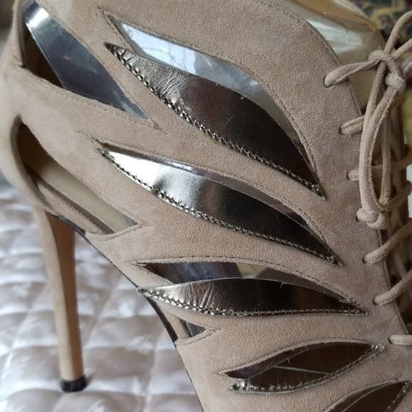 Jimmy Choo Keena Nude Mix Lace-Up Sandals NWT: FINAL SALE PRICE - Picture 3 of 8
